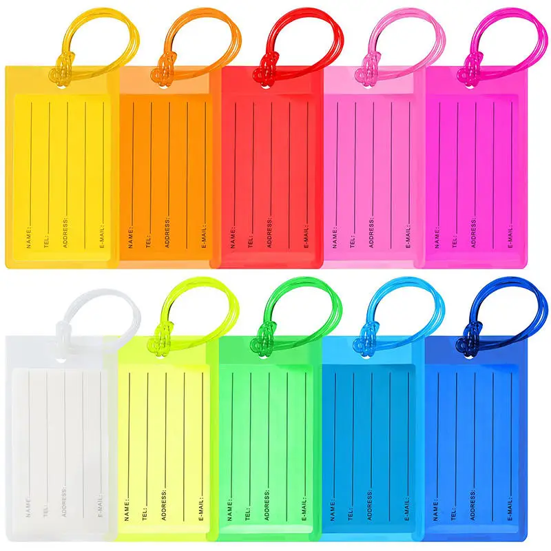

Travel Luggage Tag Airplane Color PVC Suitcase Label Accessories Bag Name Tag Card Sleeve Decorative Accessories