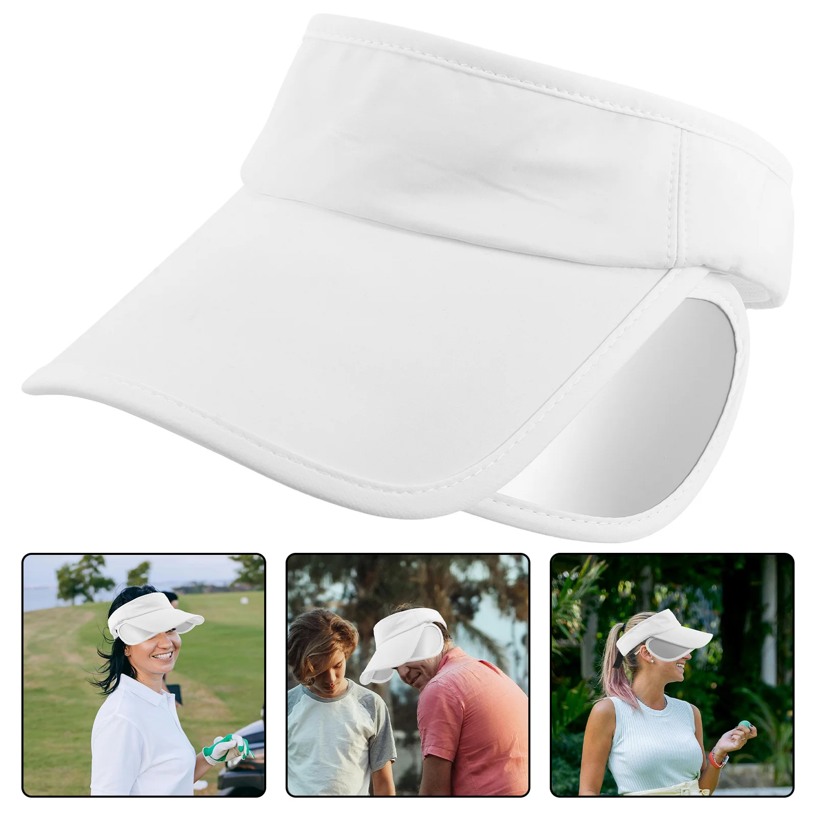 قبعة جولف واقية من الشمس قابلة للتعديل بحافة قابلة للسحب وخفيفة الوزن ومسامية للحماية من الأشعة فوق البنفسجية للنساء والرجال للجري على الشاطئ