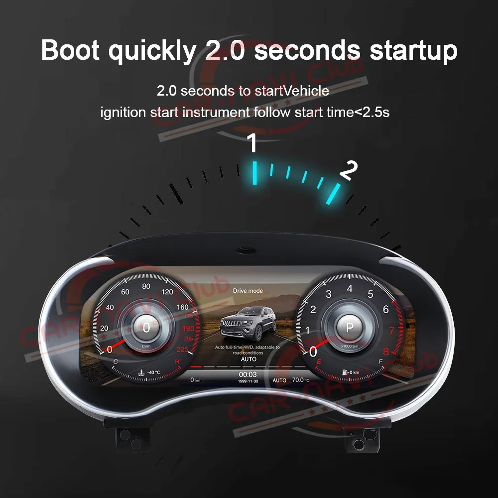 12.3 Inch Android 15 Digital Liquid Crystal Instrument Cluster For Jeep Grand Cherokee 2013-2018 Virtual Cockpit Wireles