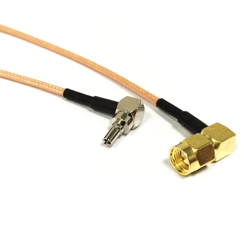 Novo cabo de modem sem fio sma macho plug 90 graus para crc9 ângulo direito rg316 trança atacado navio rápido 15cm 6"