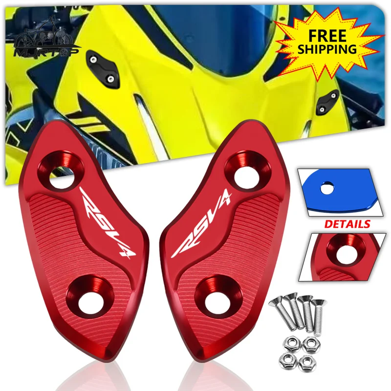 

2024 rsv4 rs660 Motorcycle CNC Windscreen Mirror Cover Driven Mirror Eliminators Cap For RS660 RSV4 1100 Factory RS 660 RS V4