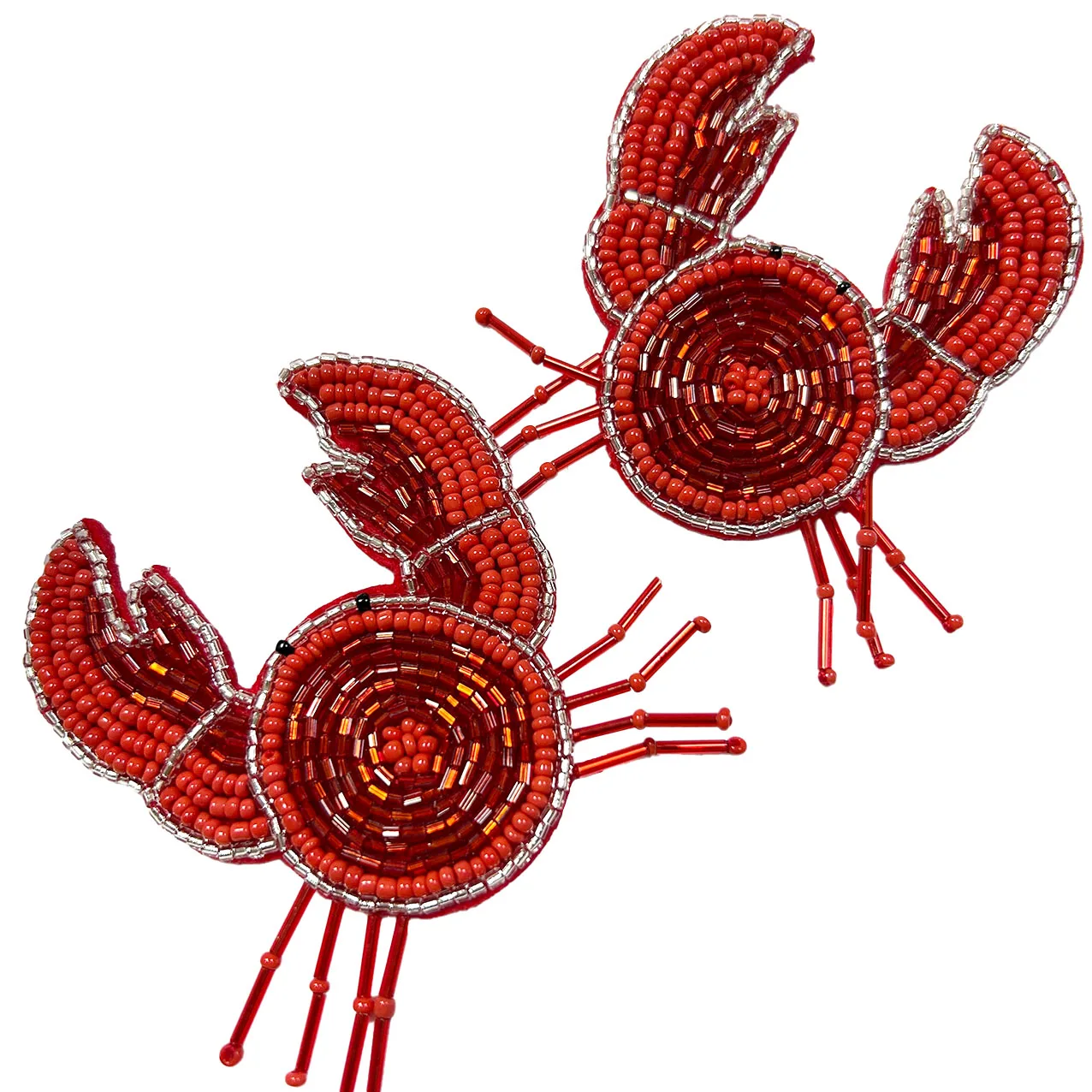 One Piece Red Crab Beaded Patch, Versatile Animal Sew On for Clothes Bags Headwear DIY Accessories