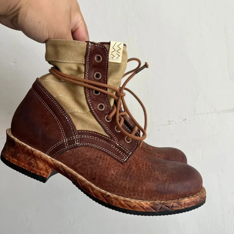 

24AW Vsvm/Новая коричневая винтажная рабочая одежда в стиле пэчворк, мужские кроссовки, мужские ботинки, мужские кроссовки, женские