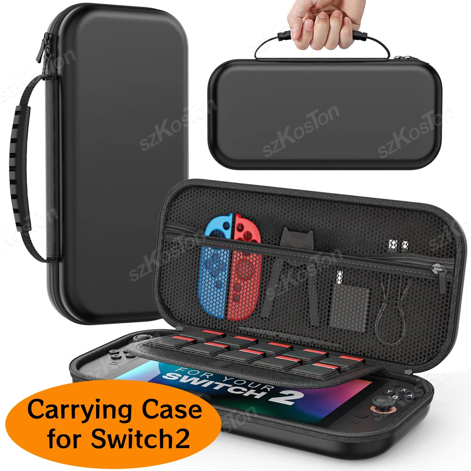 

Сумка для хранения из искусственной кожи для игровой консоли Switch 2, защитный чехол, портативный дорожный чехол для переноски Switch 2, аксессуары и игры