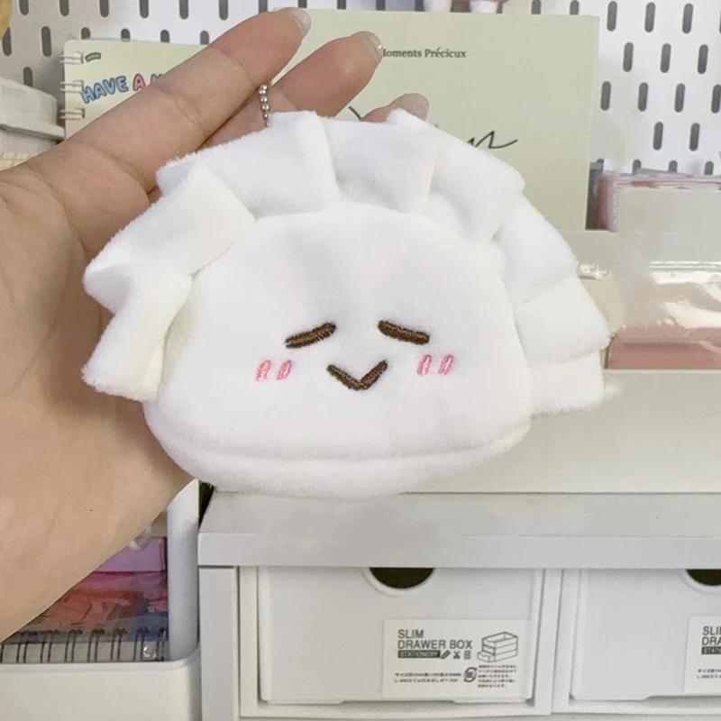 Creative Dumplings Coin Purse Plush Money Pouch Earphone Storage Bag Zipper Wallet Keychain Bag Pendant Key Ring Girls Gifts