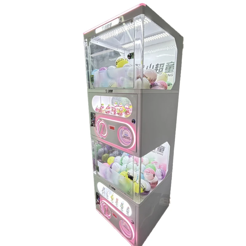 Manufacturer Pink Commercial Amusement Park  Capsule Twisted Egg Toy Gift Vending Crane Craw Machine for Sale