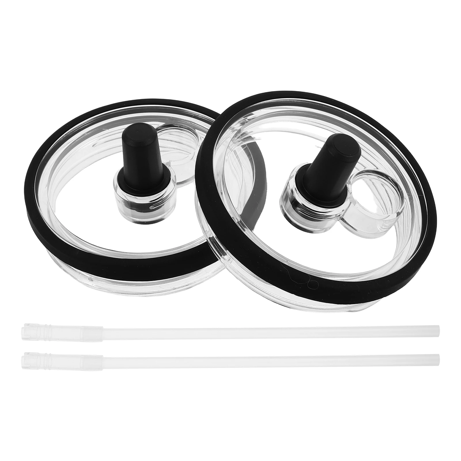 

2 Pcs Straw Cup Lid Lids for Tumblers Cover Coffee Replacement Plastic Accessories
