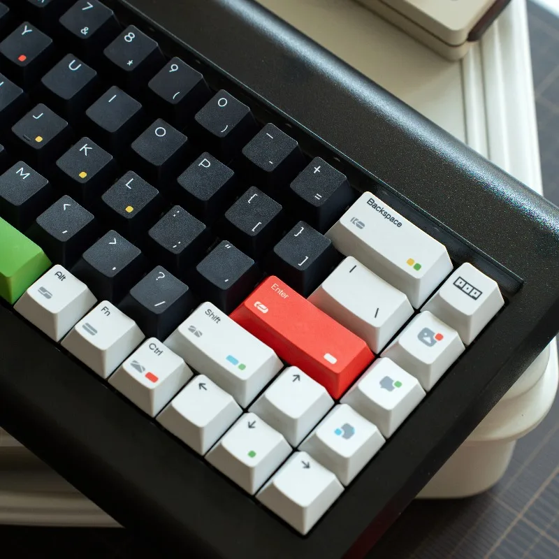 Conjunto de teclas com tema de ponto arco-íris, personalizado, sublimação pbt, perfil cereja, tampa de teclado para teclado mecânico, acessórios, presente