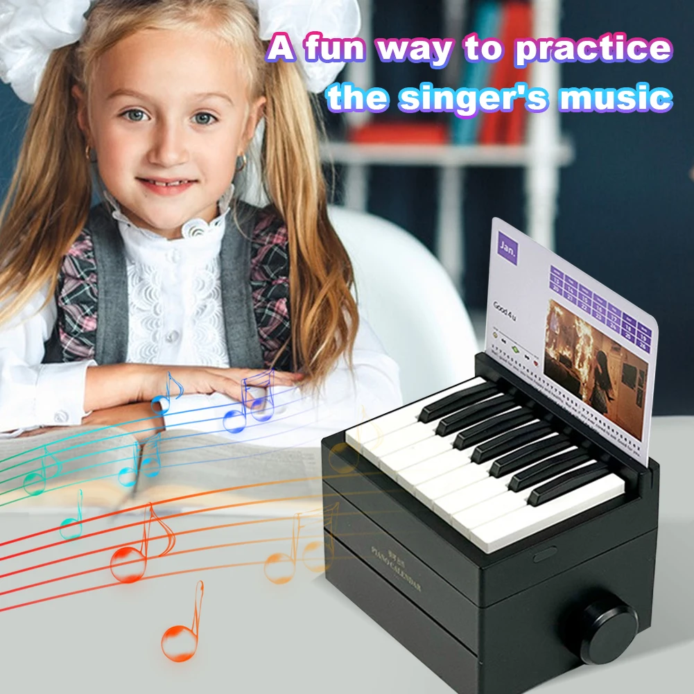 Olivia Music Piano Calendar 2025 Music Sheets Toy Desktop Singer Peripheral with 27 Music Calendar Cards 52 Songs for Fans Gifts