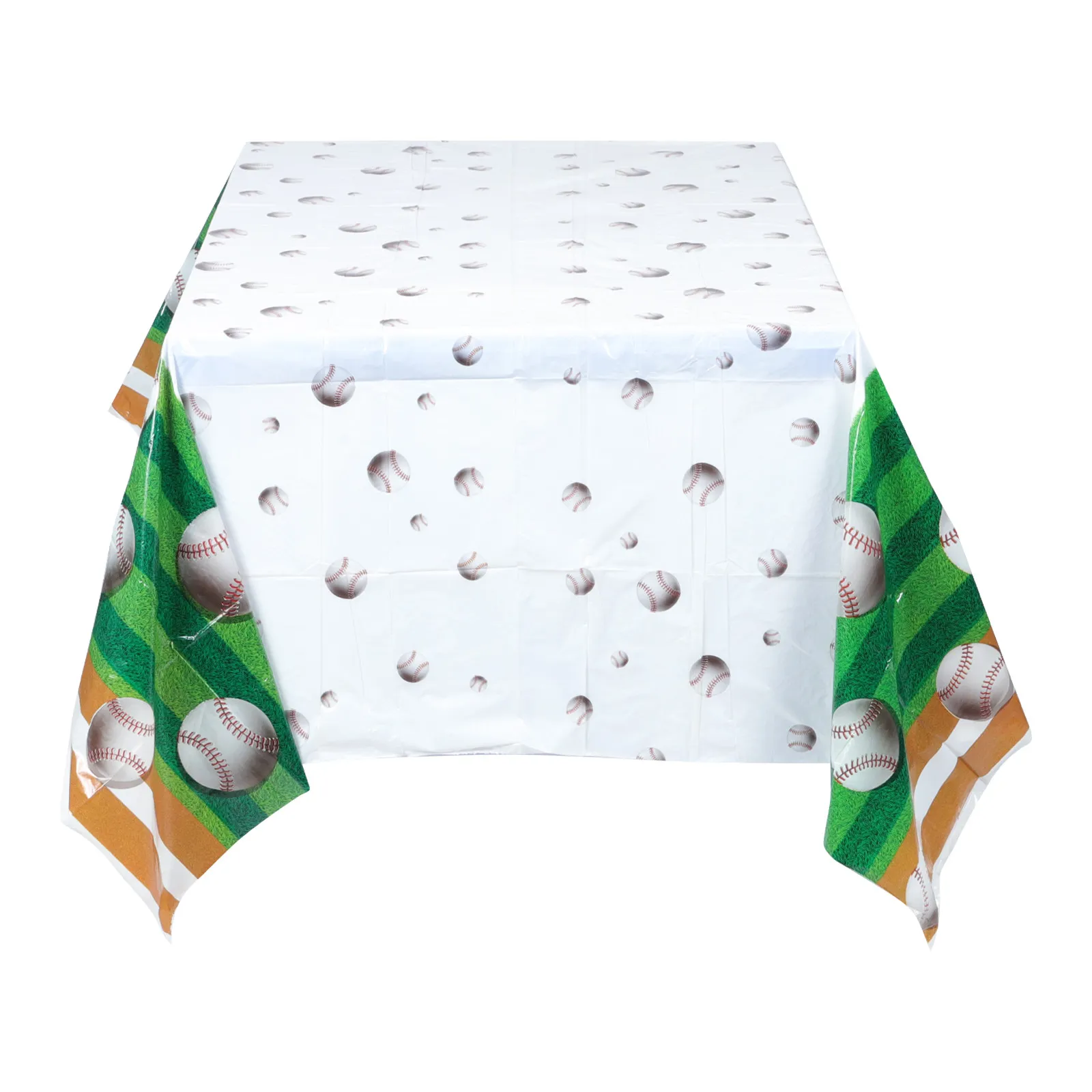 Baseball Tablecloth Pe Soft Decorative Sports Theme Table Cover for Summer Party Picnic Birthday Outdoor Use Waterproof Sports