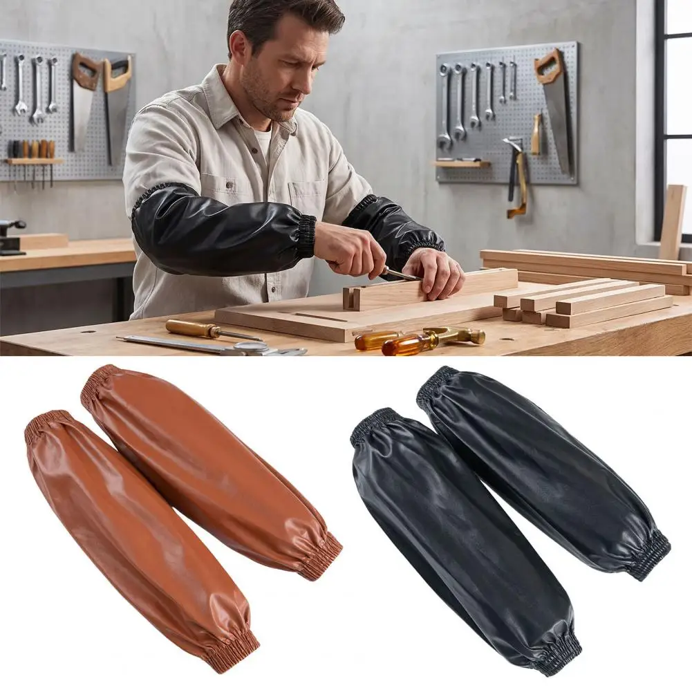 Waterproof Kitchen Sleeves Oil Resistant Arm Protectors Waterproof Pu Leather Sleeves Oil-resistant Protective Arm for Cooking