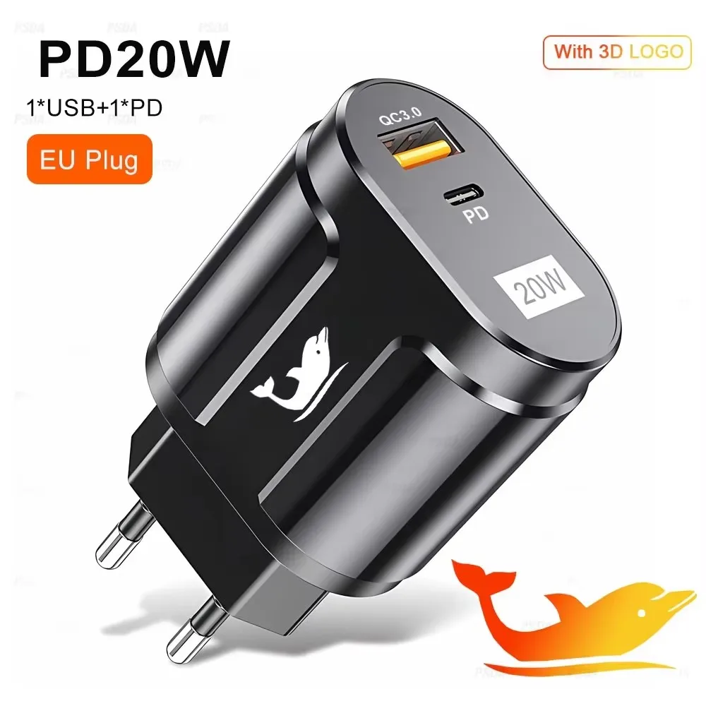 

Eonline 20W USB Type C Fast Charging Quick Charge 3.0 Universal PD 20W Wall Travel Charger For Samsung Xiaomi HUAWEI Charge