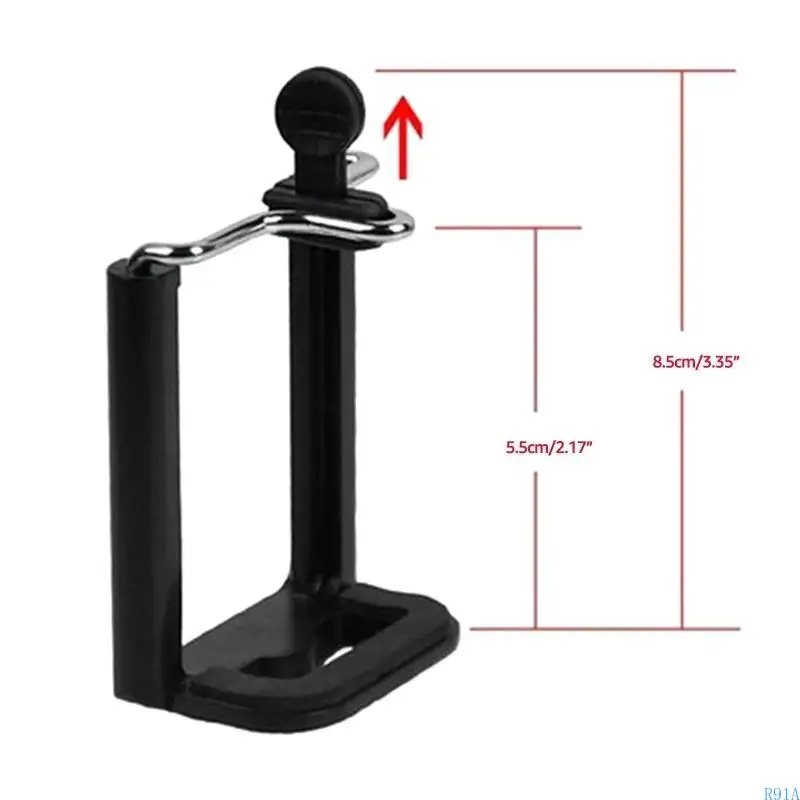 R91A 셀카 스틱 용 프리미엄 스마트 폰 홀더, 카메라 스탠드 라이브 스트리밍 폭을 55-85mm 너비 장치 용 Vlogging