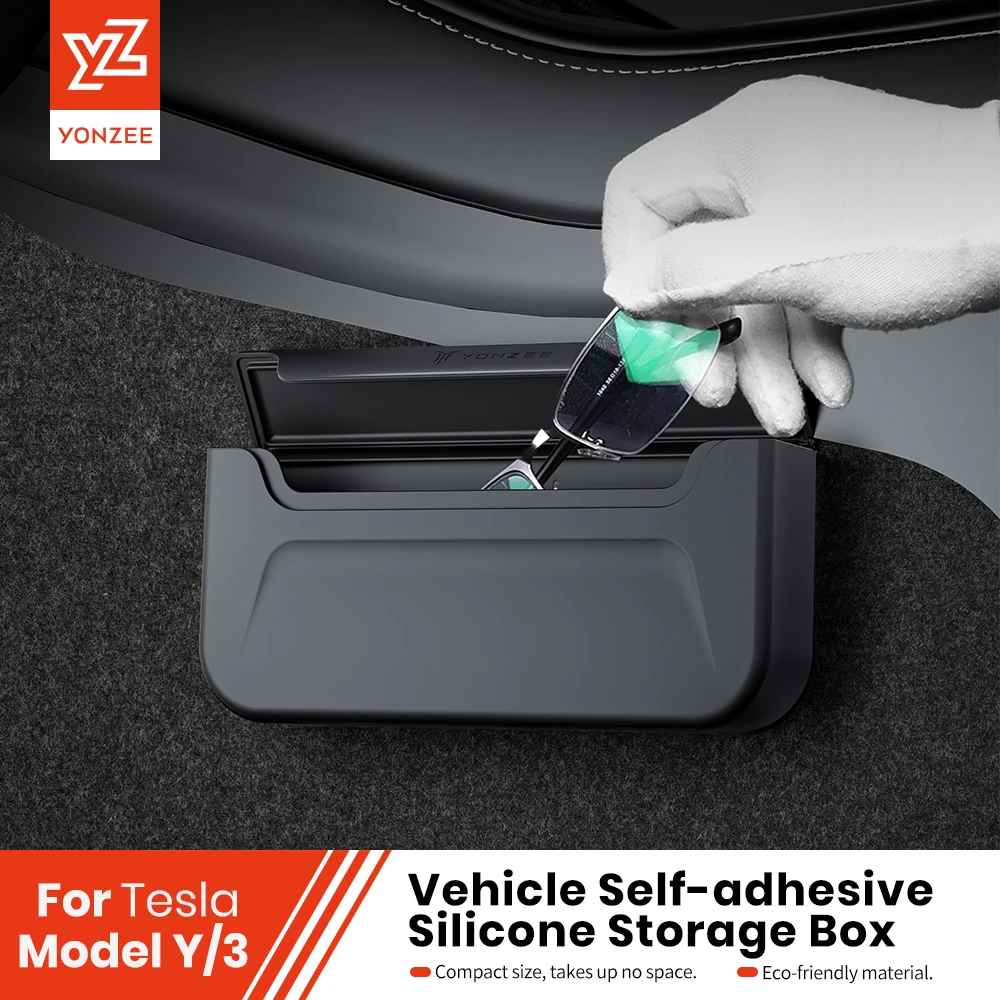 

YZ For Hidden Silicone Storage Box For Tesla Series Easy Install Bag Model 3 S X Y New Auto Interior Accessories Universal Parts