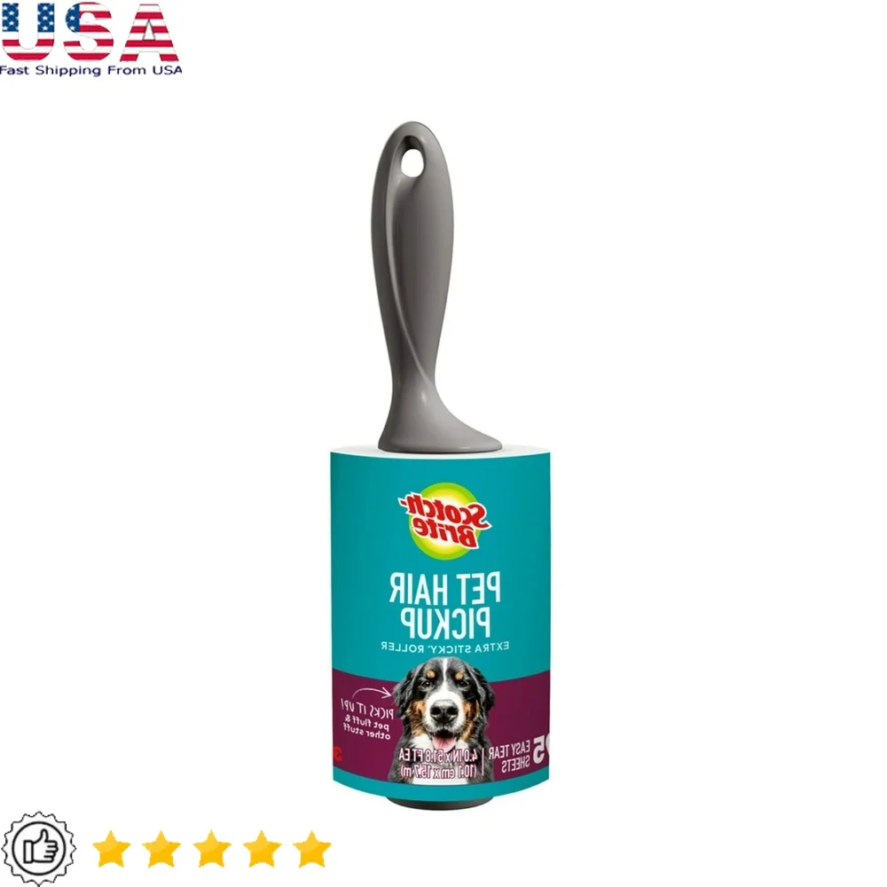 Extra Sticky Lint Roller 95 Sheets Pet Hair Remover Ergonomic Handle Versatile Cleaning Tool Clothes Furniture Car Seats