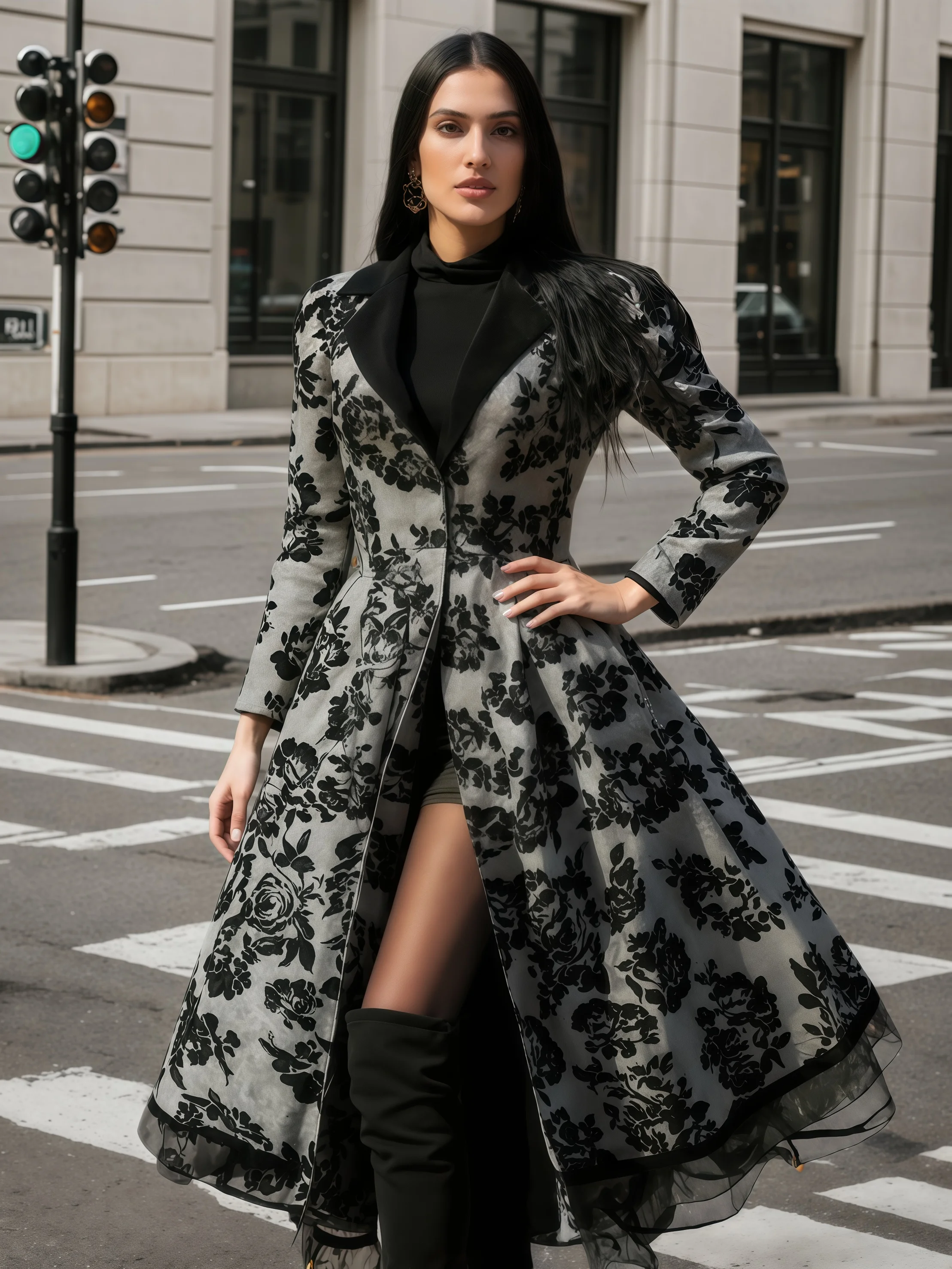 Veste patchwork en dentelle pour femmes, coupe-vent long rétro grande taille pour femmes, style de rue décontracté, automne et hiver, nouvelle collection 2025