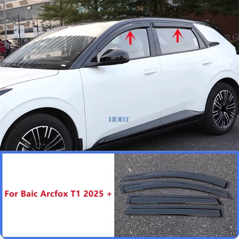

For Baic Arcfox T1 2025 + Car Styling Side Window Visor Rain Sun Shelter Vent Weather Shield Wind Deflector Cover Accessories