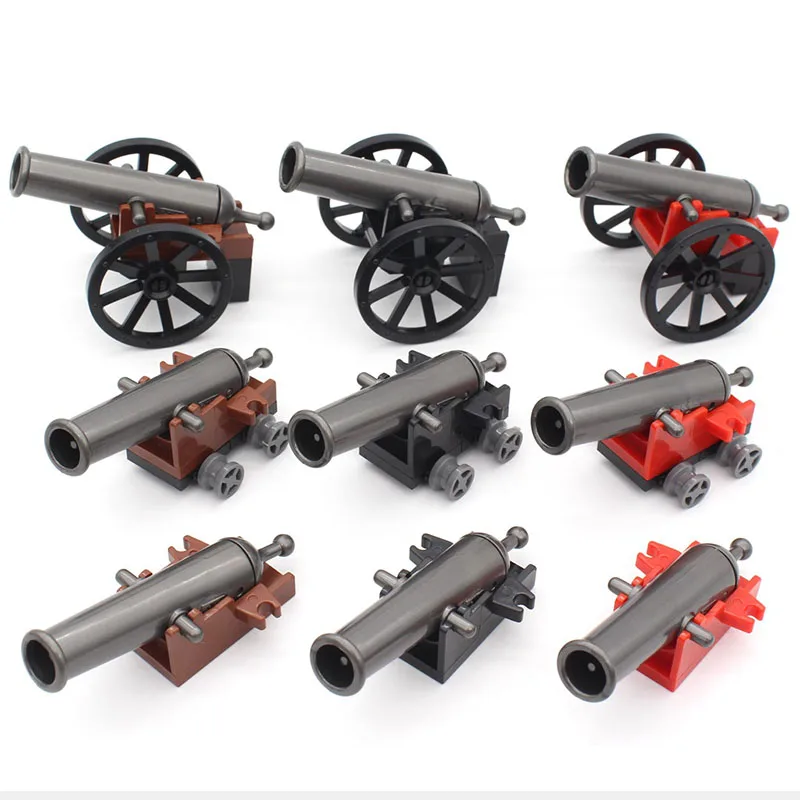 Medieval Cannon Military Building Block Napoleon Field Unicorn Cannonball Figure Chariot Raft Siege Vehicle Toys Kids Brick B089