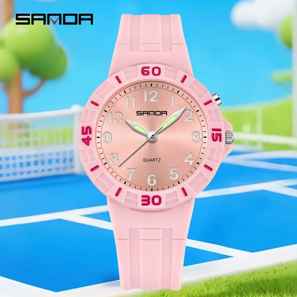 SANDA 2026 new 6388 fashionable student quartz watch 50 meter waterproof night light durable men's and women's sports watch