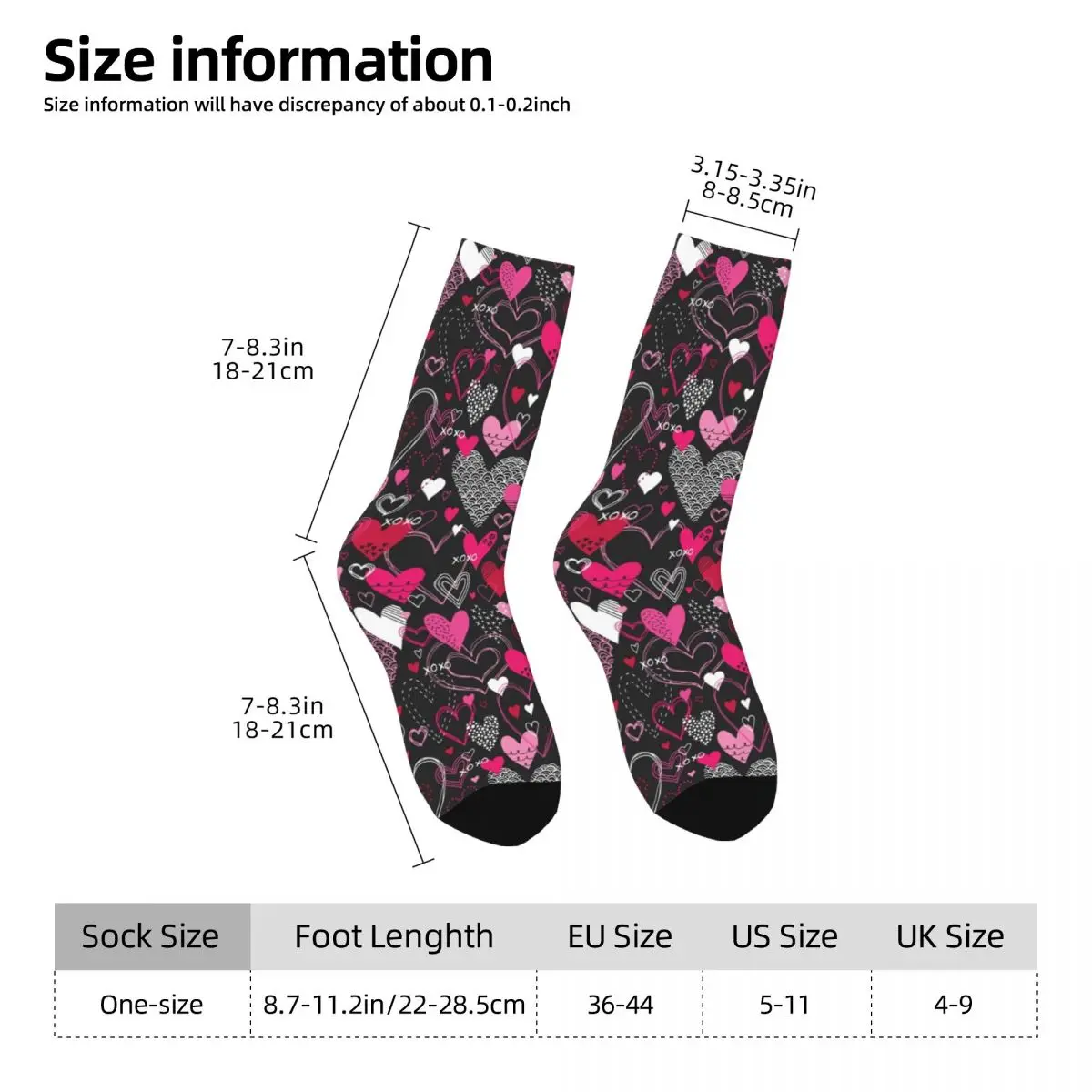 Coeurs et beisses bas unisexe abstrait géométrique dessin animé chaussettes doux loisirs chaussettes hiver Skateboard anti-dérapant chaussettes