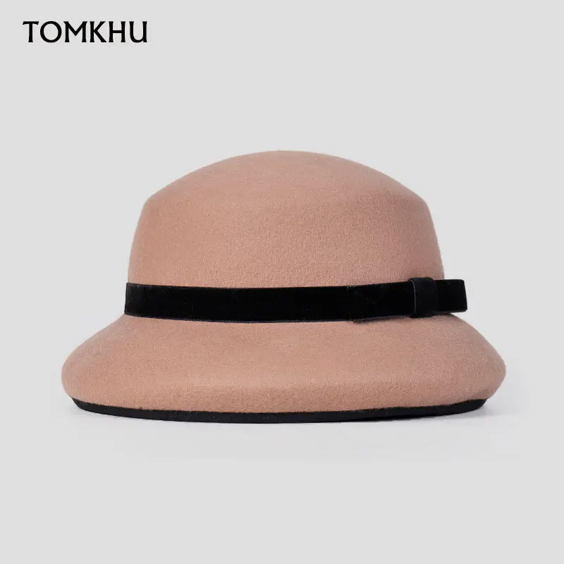 

New Fashion Women Fedoras Hat Ladies Jazz Hat French Elegant Hepburn Panama Caps Outdoor Casual Vintage Felt Hat Luxury Hats