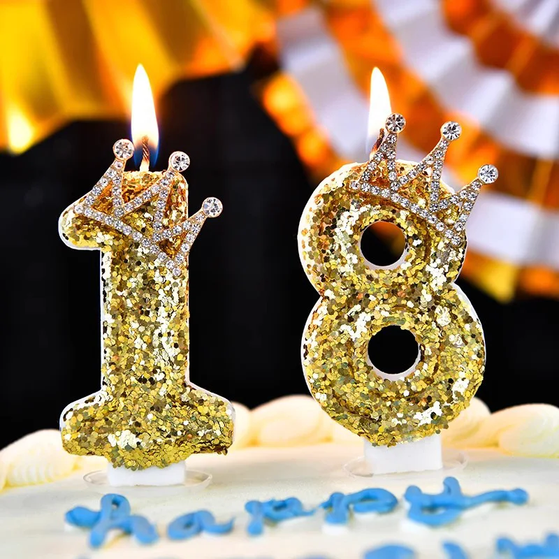 Crown Birthday Digital Candle - Smokeless Baking Cake Decor for Adult Romantic Party, Internet Celebrity Ins Ideas
