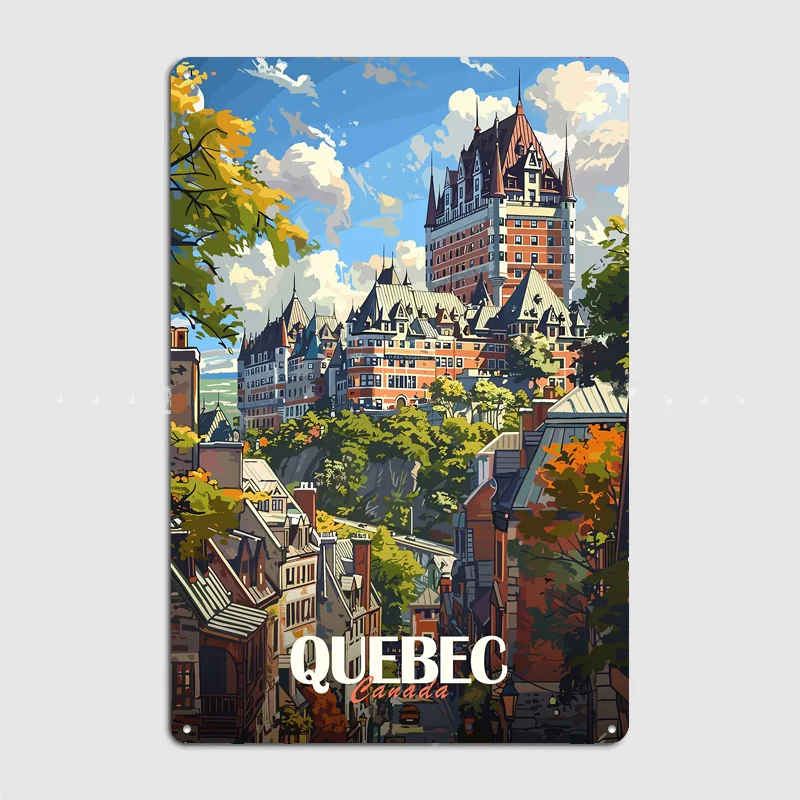 Quebec City Metal Custom Sign Living Room Wall Indoor Decor Room Decoration Bedroom Posters Home Decor