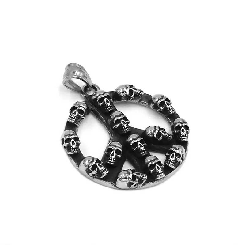 Fashion Peace Ring Stainless Steel Jewelry Classic Silver Color World Peace Sign Biker Men Women Rings Wholesale