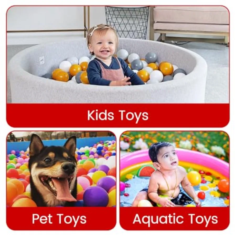 Piłeczki do basenika dla maluchów, bez BPA, odporne na zgniatanie, plastikowe piłeczki do zabawy w baseniku, zabawki do wody, piłeczki w kształcie makaroników, oceaniczne piłeczki do zabawy.