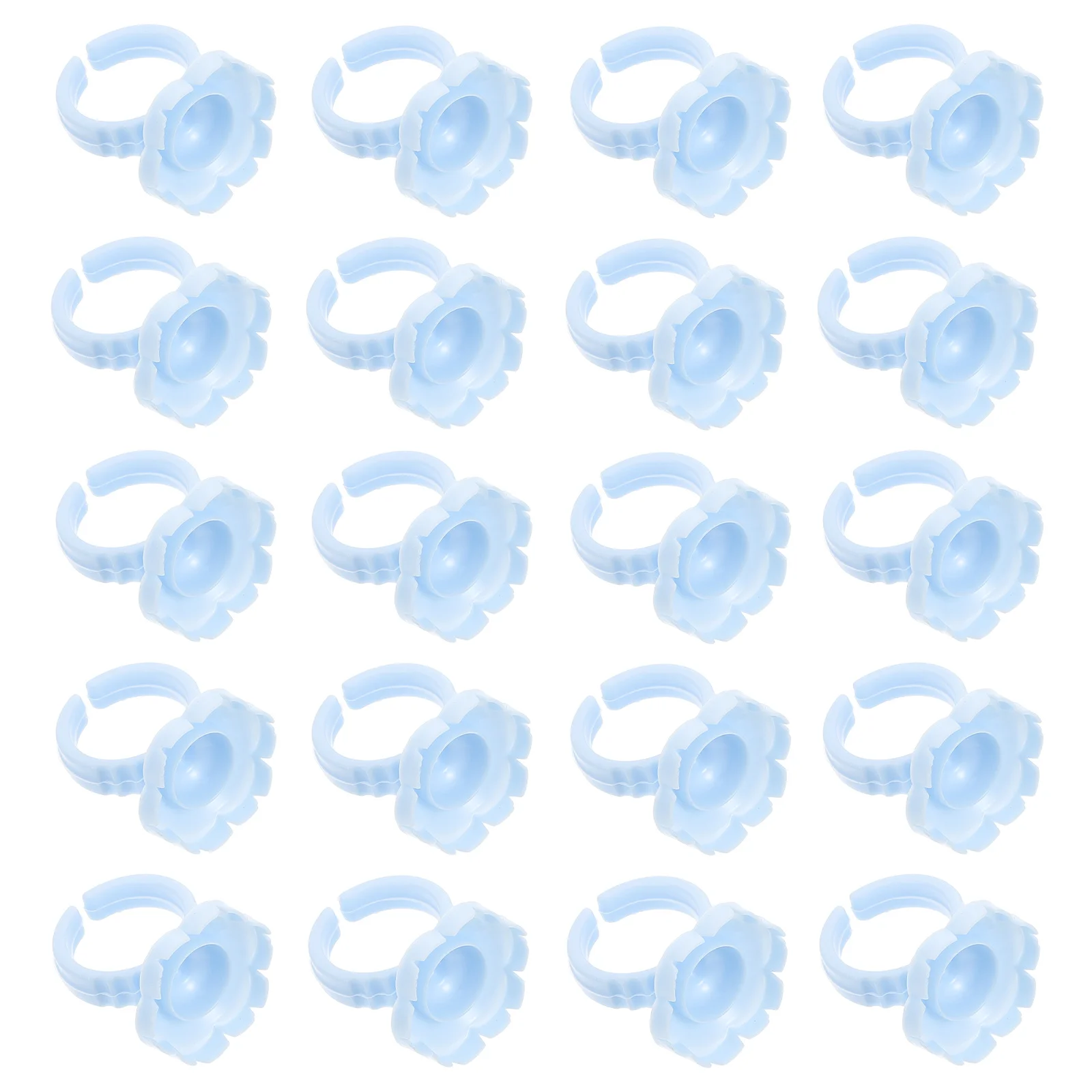 

100pcs Flower Shaped Eyelash Glue Ring Beauty Salon Lash Extension Tool Compact Lightweight Glue Holder Organizer For Home