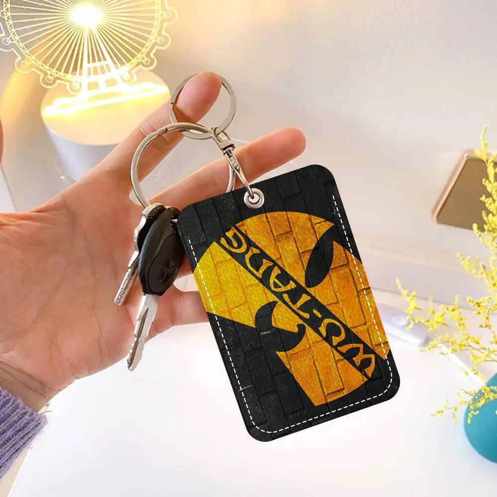Classic W-WU T--TANG Band Card Holders Student ID Card Protective Cover Cases Student Campus Access Cards Key Chain Anti-lost