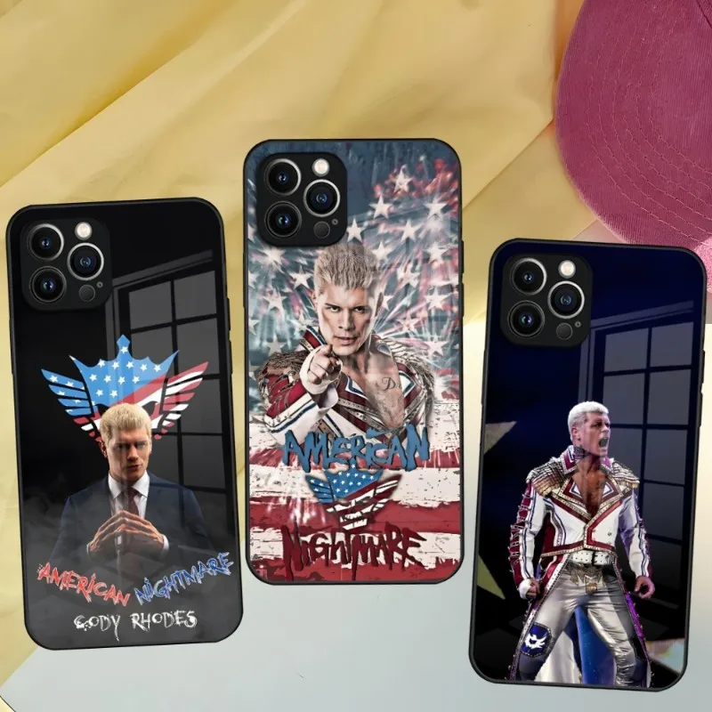 Luxury Cody Rhodes Phone Case For Iphone 14 12 11 13 Pro Max Mini X 8 Xr Xs 7 Puls 6 Glass