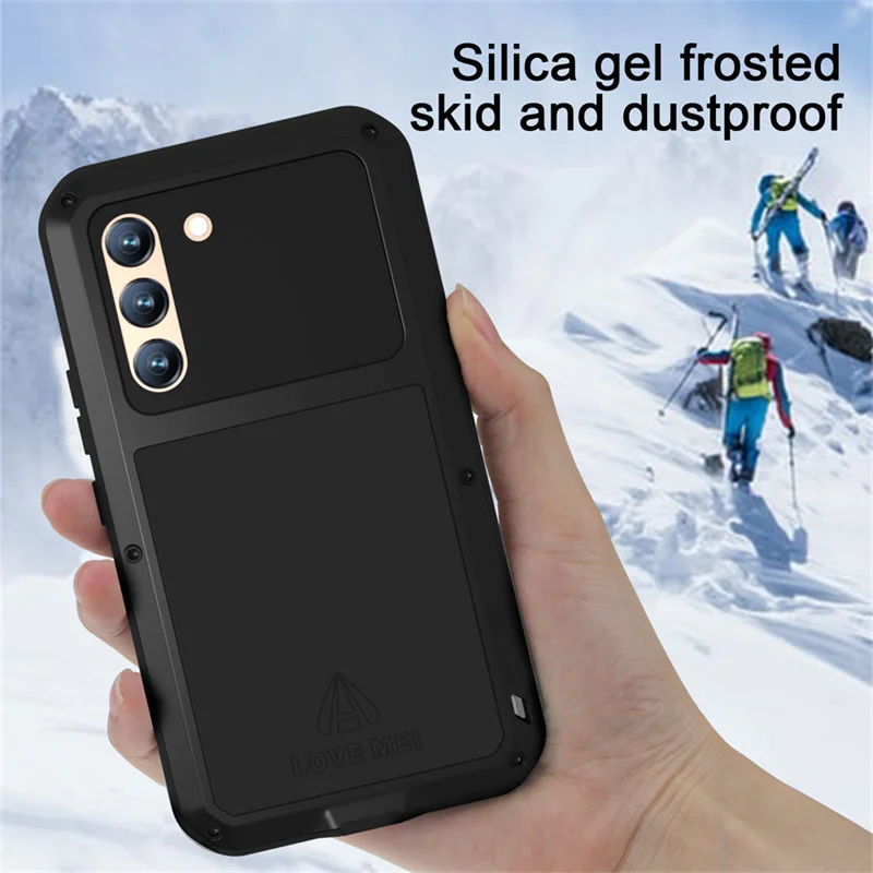 

Чехол для телефона Love Mei для Samsung S25 S24 Ultra S23 FE, силиконовый металлический защитный чехол военного класса, противоударный пылезащитный чехол