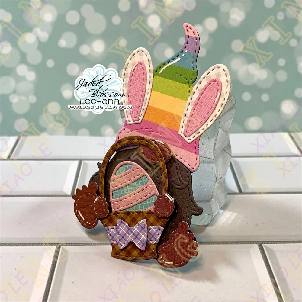 Imagen 3: Troqueles de Gnomo, troqueles de carretilla, plantillas de corte adicionales de Pascua, plantilla DIY para álbum de recortes, decoración de tarjetas de papel, troqueles de corte en relieve