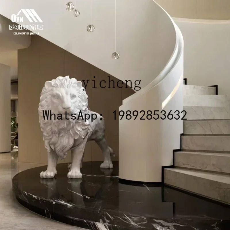 X2  lion sculpture landing Nordic creative living room art large animal ornament living room decoration