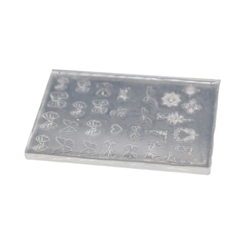 

Thin Silicone Art Mold Transparent Bowknot Stamping Plate Nails Stencils DIY Manicure Mould Tools for Manicurists