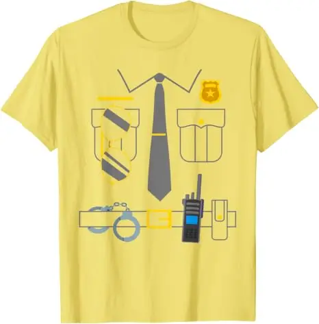 Polizisten-Kostüm Lustiges Polizisten-T-Shirt Y2k Persönlichkeit Einzigartige Geschenke Neuartige Fantastische Polizeikleidung mit Grafik – Detail 18