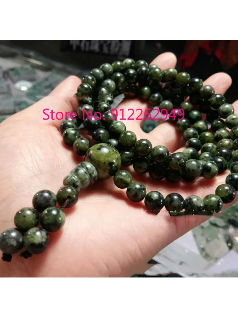 Hot selling natural hand-carve Tibetan Jade Medicine King Stone 108 Buddha Beads bracelet fashion jewelry Men Women Luck Gifts