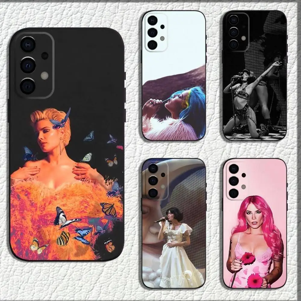 

S-Singer H-Halsey Phone Case For Samsung Galaxy A73,72,71,A52,51,40,41,A22,A32,31,A13,12,Note20 Soft Black Shell