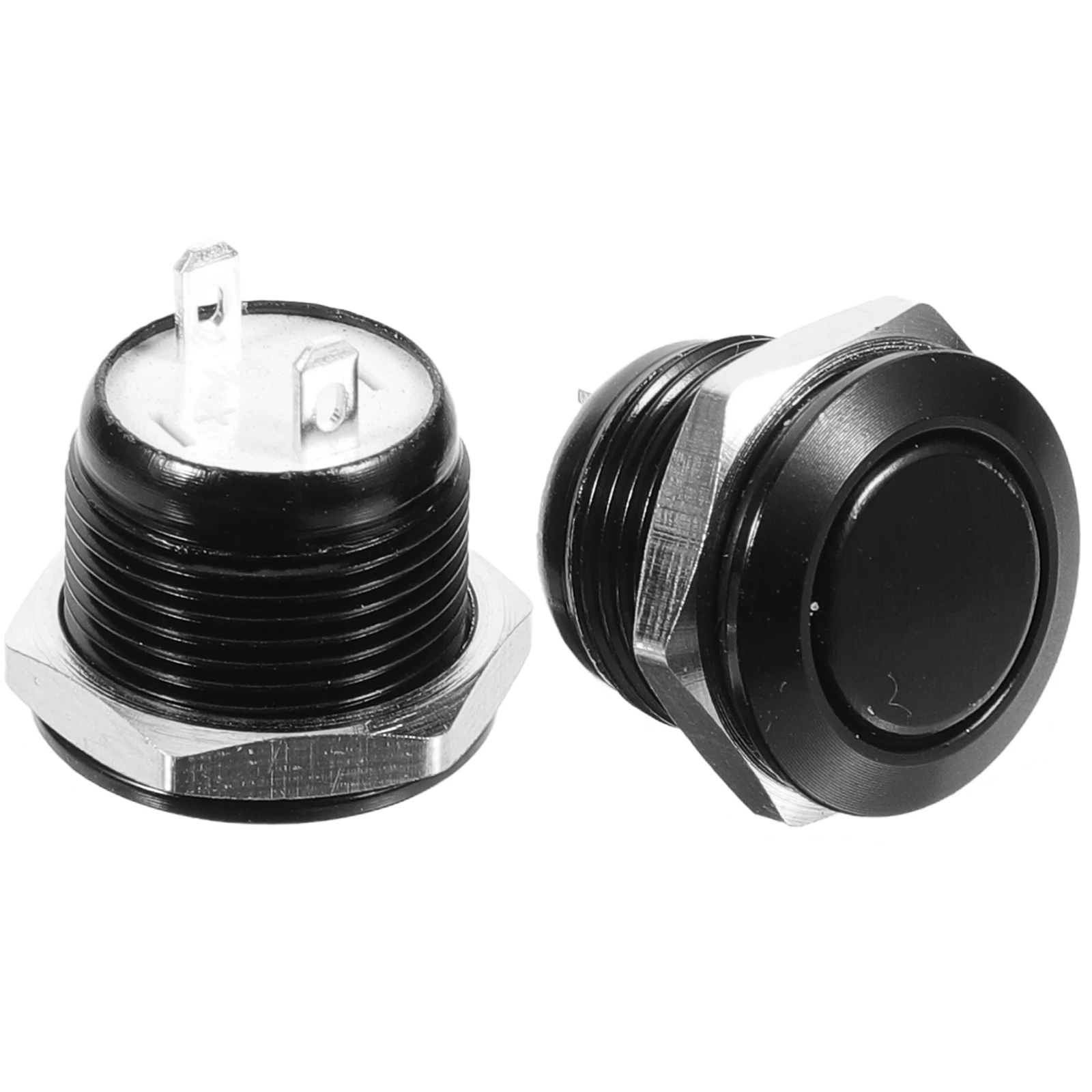 

2pcs Push Button Switch 12Mm Led Flat Top Oxide Black Starter Button For Boats Trucks Coffee Machines Momentary Switch High Top
