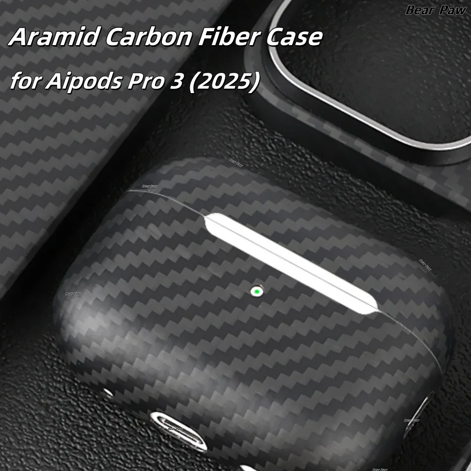 Pour Airpods Pro 3 étuis en fibres d'aramide étuis pour écouteurs en Fiber de carbone mince pour Airpods 4/Airpods Pro 2 3 couverture en Fiber de carbone véritable Kevlar
