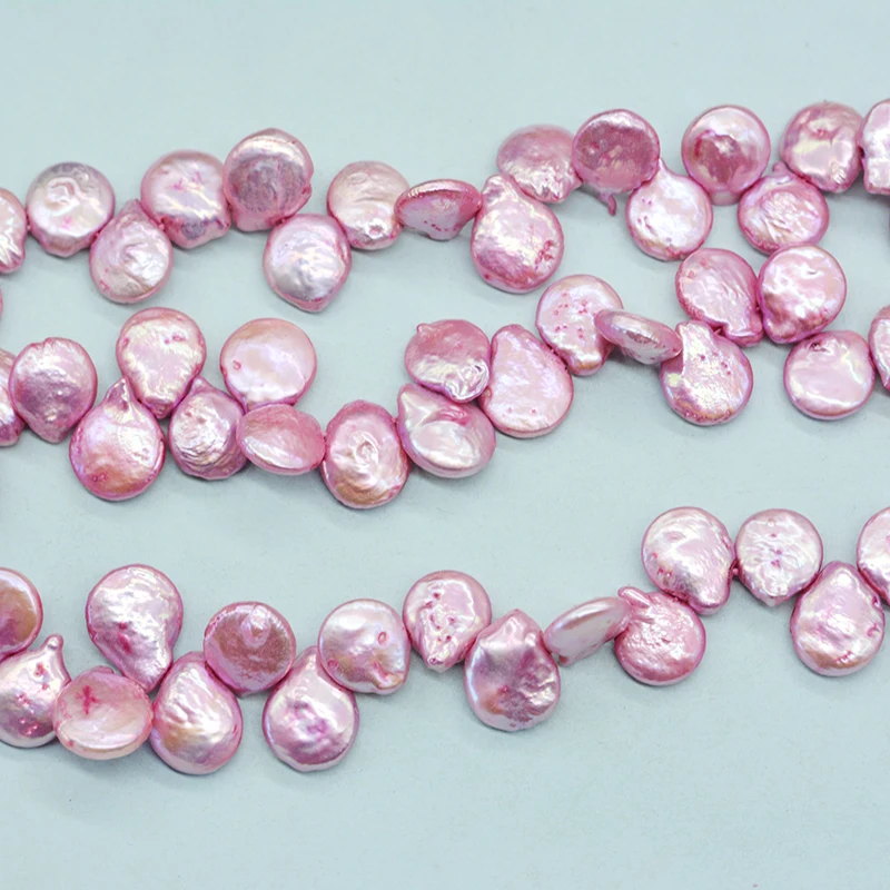 

The last group. 6PCS/lot Pink Natural Button Pearl Loose Beads. handmade maker. Best Collectibles 15”