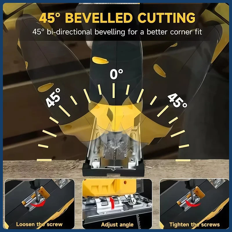 منشار منحني بدون فرش من ديوالت 2700 دورة في الدقيقة 20 فولت منشار كهربائي لاسلكي محمول متعدد الوظائف قابل للتعديل أداة كهربائية لأعمال النجارة #3