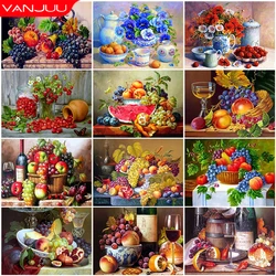 5D DIY Diamond Painting Fruit Flower Full Circle Diamond Mosaic Diamond Embroidery Home Art Decoration Birthday Gift