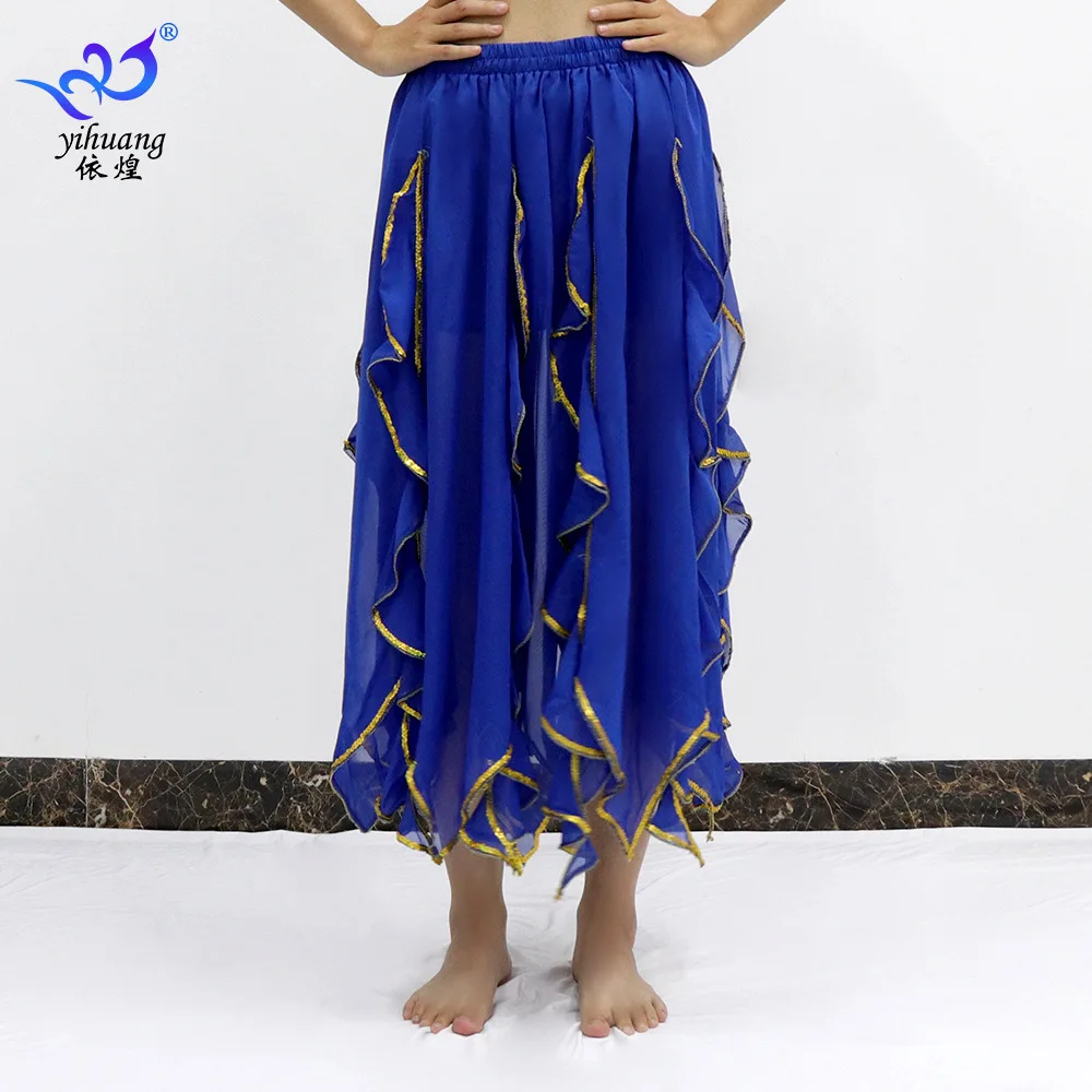 1 قطعة/الوحدة امرأة الموضة الكشكشة تنورة الرقص الشرقي سيدة الشيفون أداء الرقص تنورة