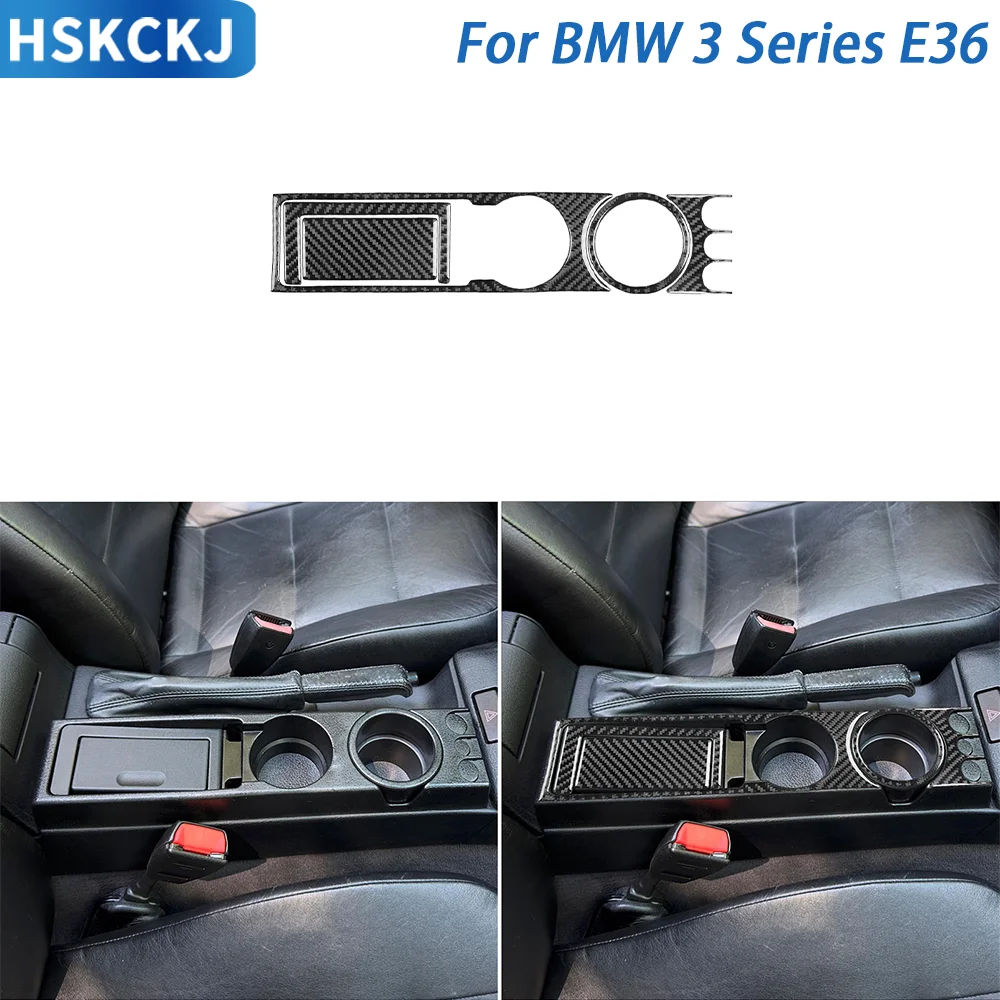 Für BMW 3er E36 1994 Sigur96 Autozubehör Kohlefaser Zentralbecherhalter Set Panel Innenabdeckung