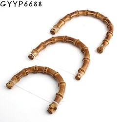 U Shape Natural Bamboo Bag Handles With Horse Shoes Buckle For Women Purse Frame Handbag Shoulder Hanger Replacement Accessories
