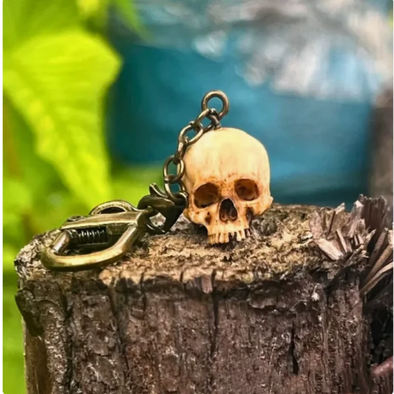Personalized Hand-Painted Skull Keychain for Halloween