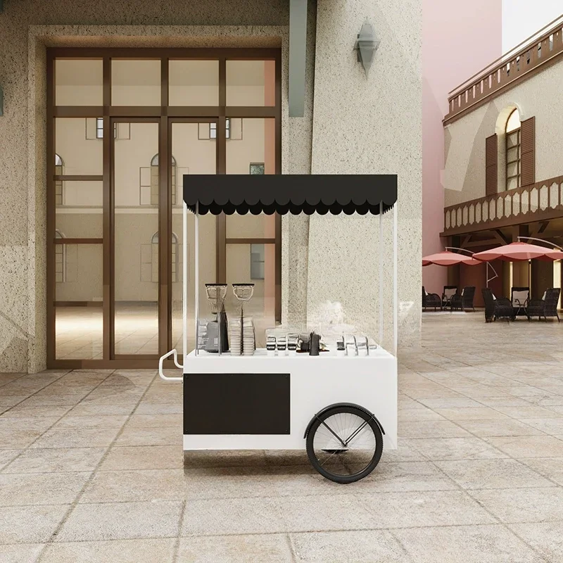 Schmiedeeiserner Schwimmer, multifunktionaler Snackwagen, mobiler Standwagen zur Stallförderung, Verkaufsständer, Nachtmarktwagen