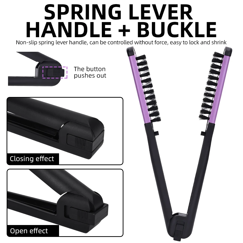 

Professional Heat-Resistant Straightening Brush - High-Temperature Styling Comb with Bristle Technology Essential Hair Care Tool